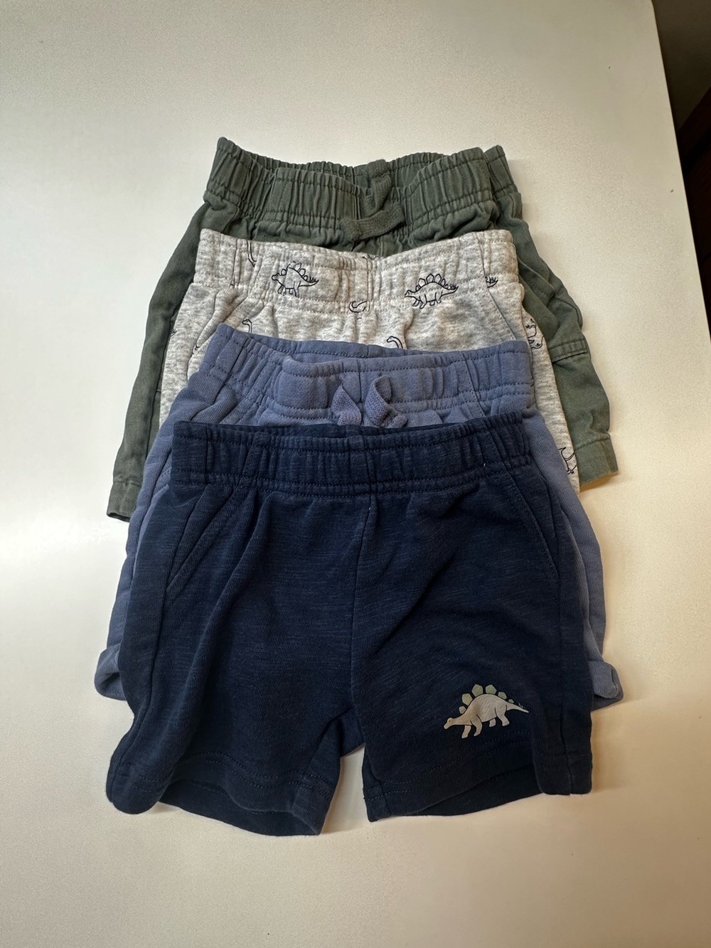 Toddler Boys Shorts Bundle 4-Piece Size 2T Dinosaur Navy Blue Green